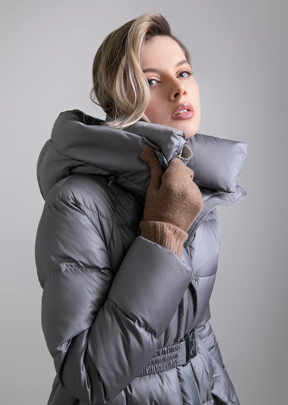 Длинный пуховик с капюшоном (1798MW-0058-MB026)