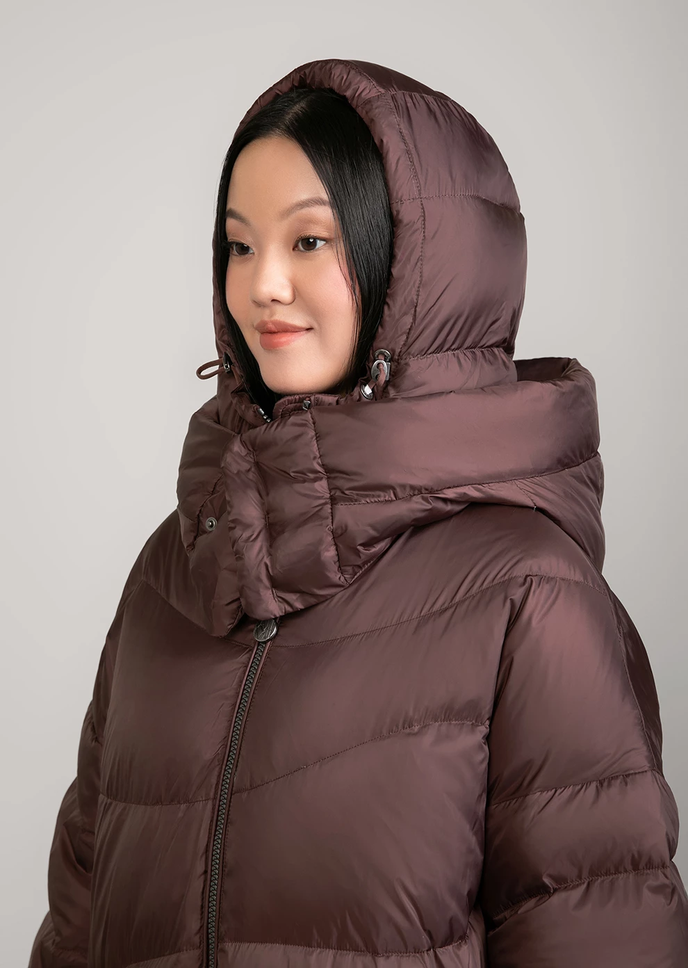 Длинный пуховик с капюшоном (1133OW-0012-OK097)