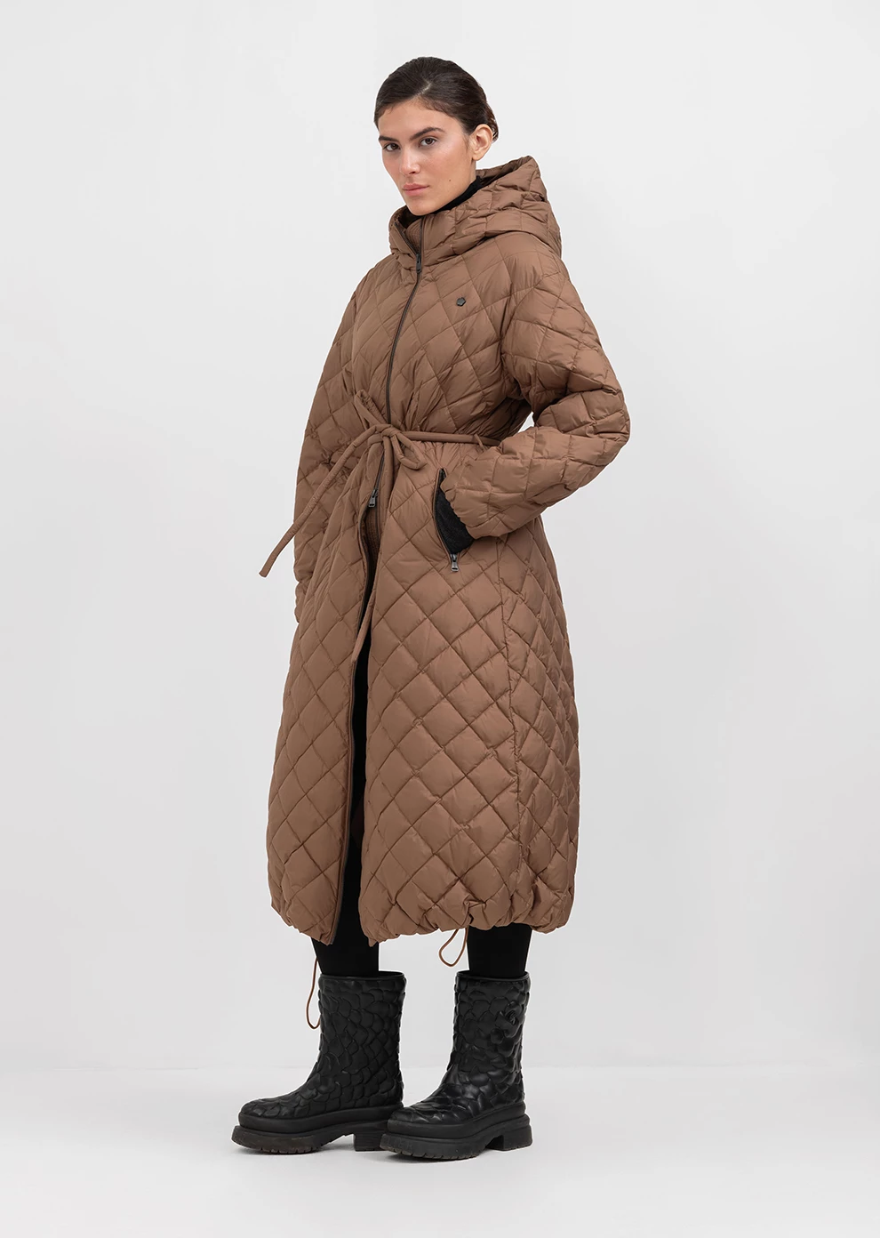 Пуховик длинный с капюшоном (1238UW-1039-A003)