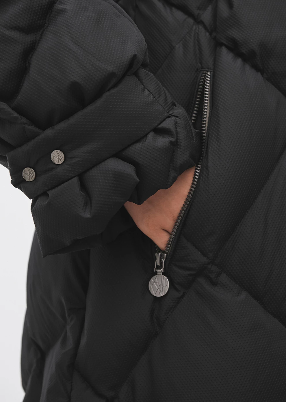 Длинное пуховое пальто с поясом (1212SW-1029-A101)