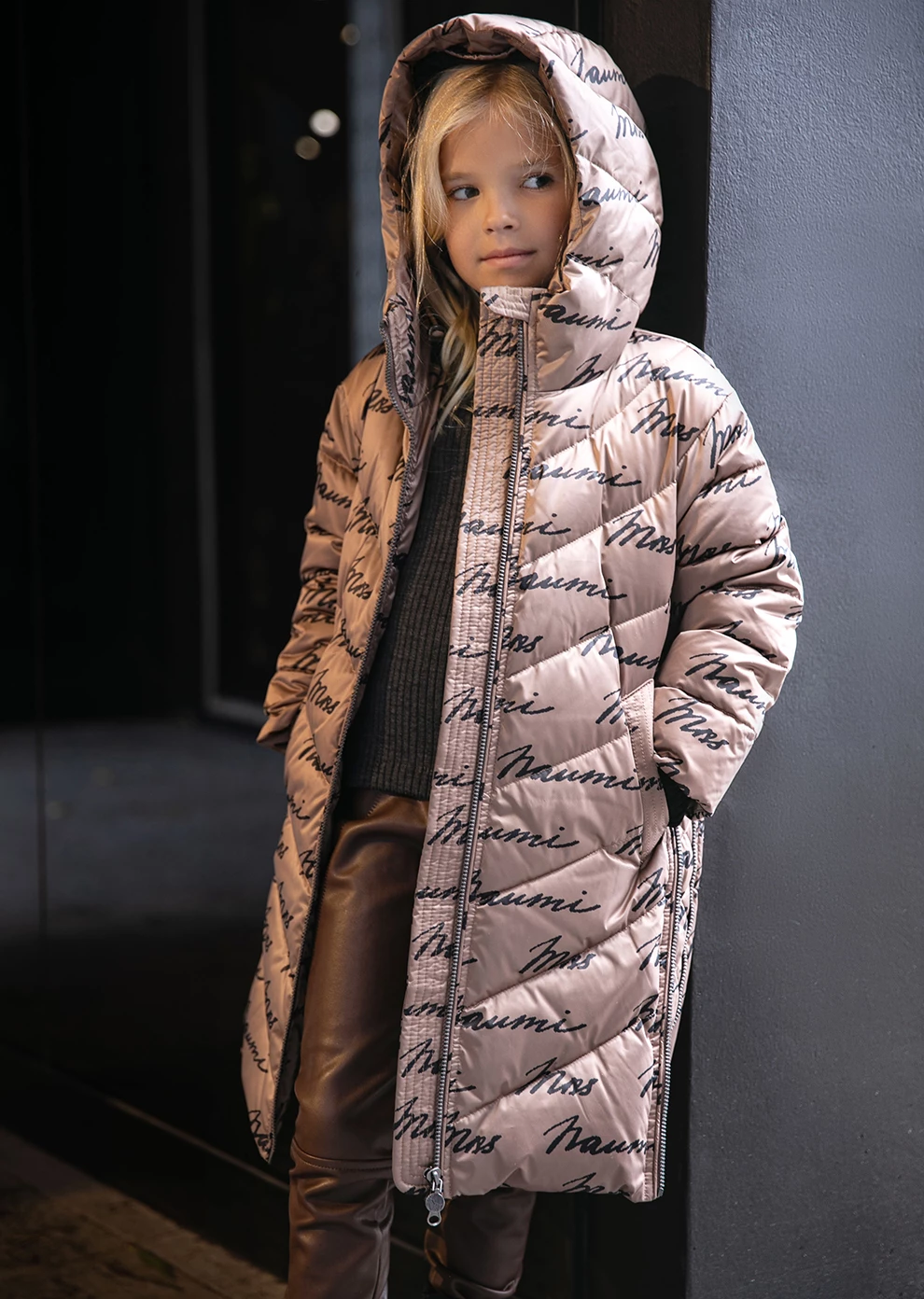 Пуховик с капюшоном для девочек (1107MP-0012-MM230)