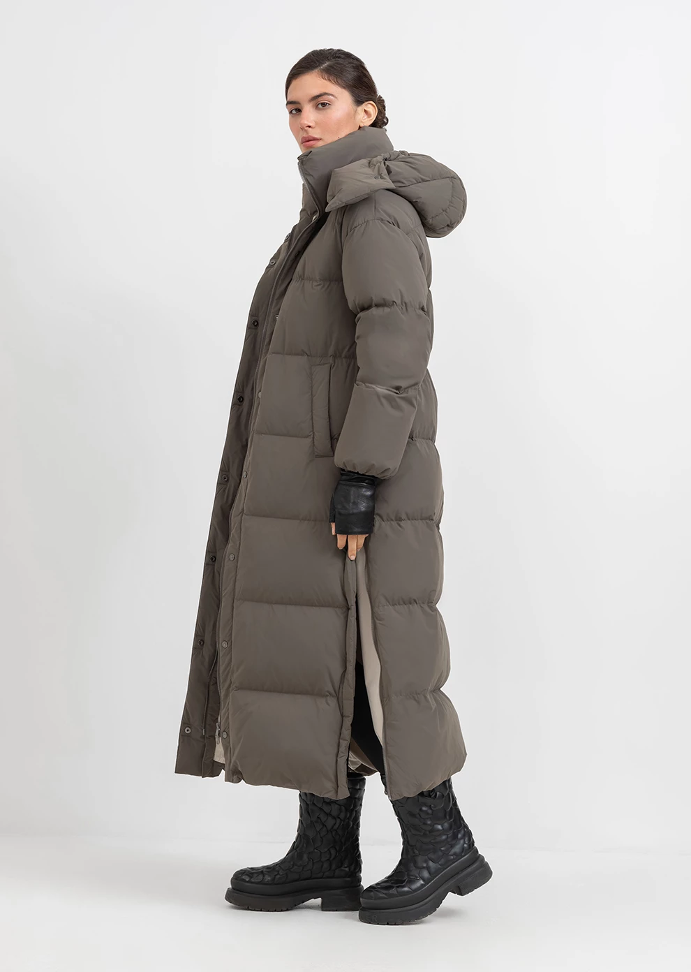 Длинный пуховик с капюшоном (1297SW-1005-A605)