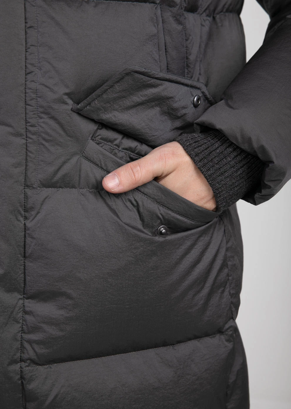 Мужской пуховик с капюшоном (8102OM-0058-OC026)