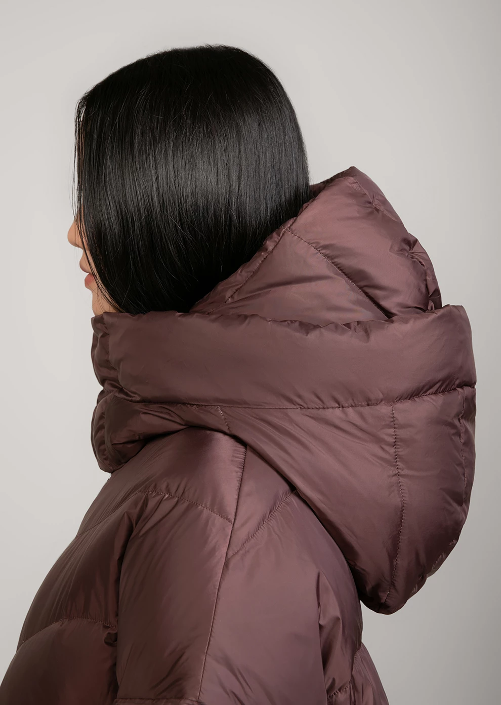 Длинный пуховик с капюшоном (1133OW-0012-OK097)