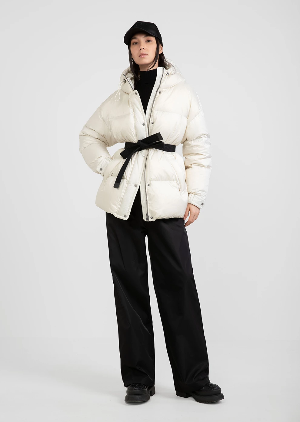 Короткий пуховик с капюшоном (1746QW-0012-QK001)