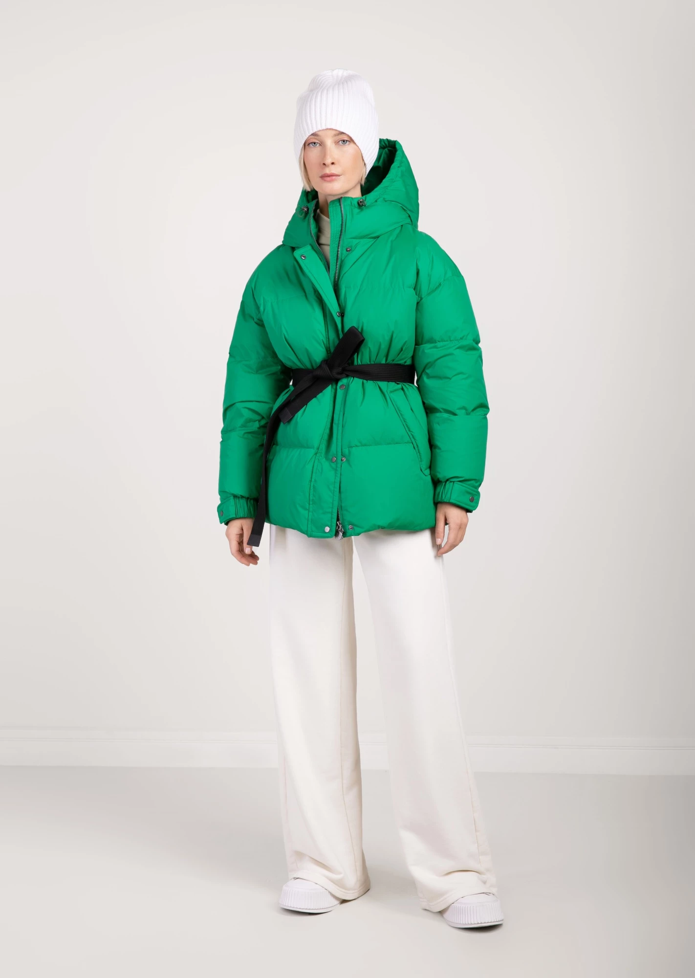 Короткий пуховик с капюшоном (1746OW-0058-OR190)