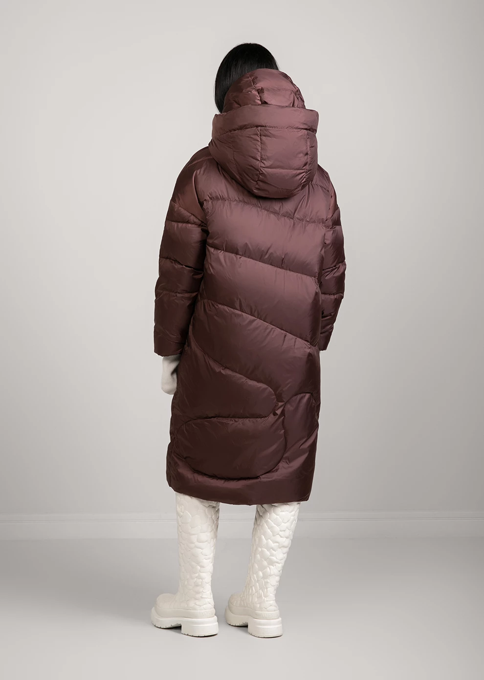 Длинный пуховик с капюшоном (1133OW-0012-OK097)