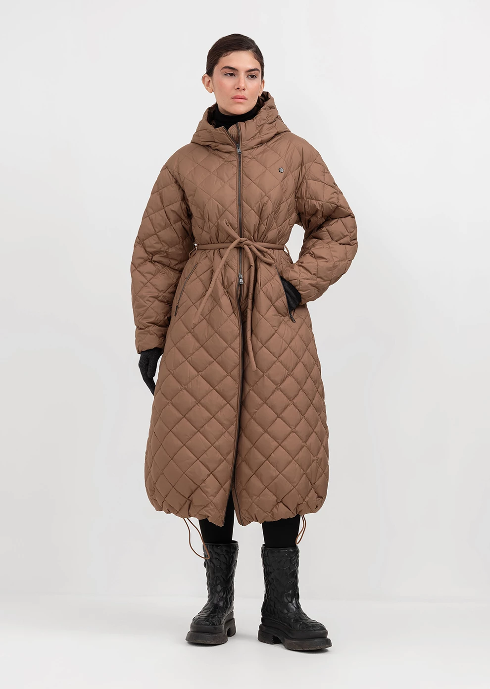 Пуховик длинный с капюшоном (1238UW-1039-A003)