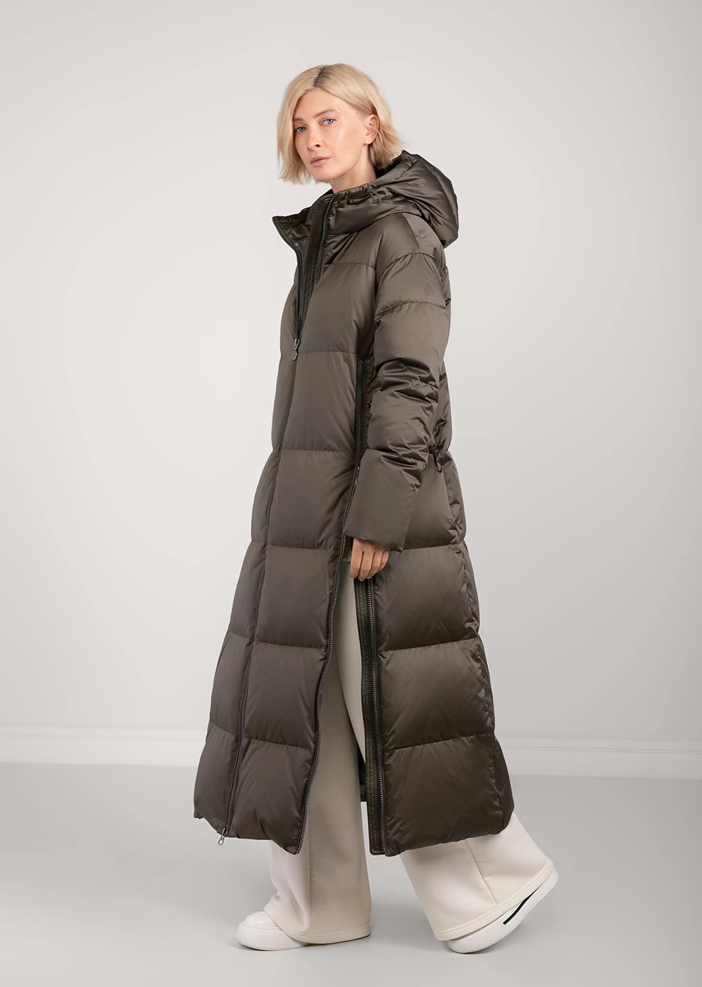 Длинный пуховик с капюшоном (1116OW-0012-OM014)