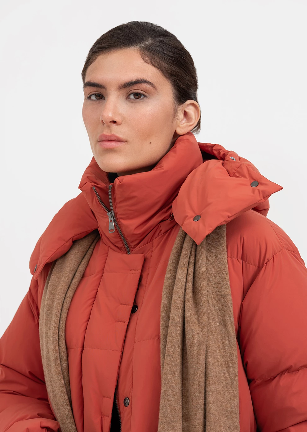 Длинный пуховик с капюшоном (1297SW-1005-A306)