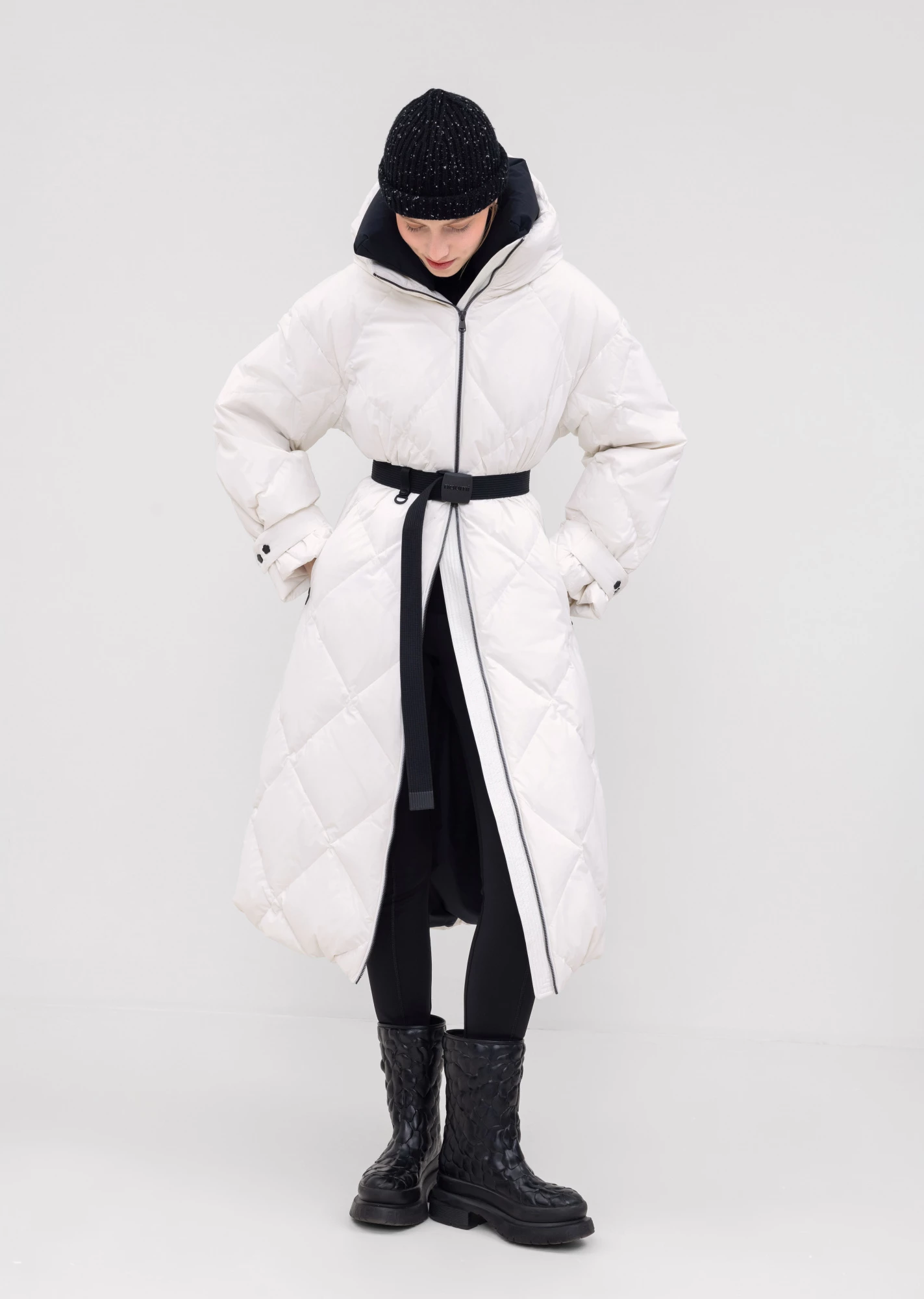 Пуховое пальто с поясом (1222SW-1005-A001)