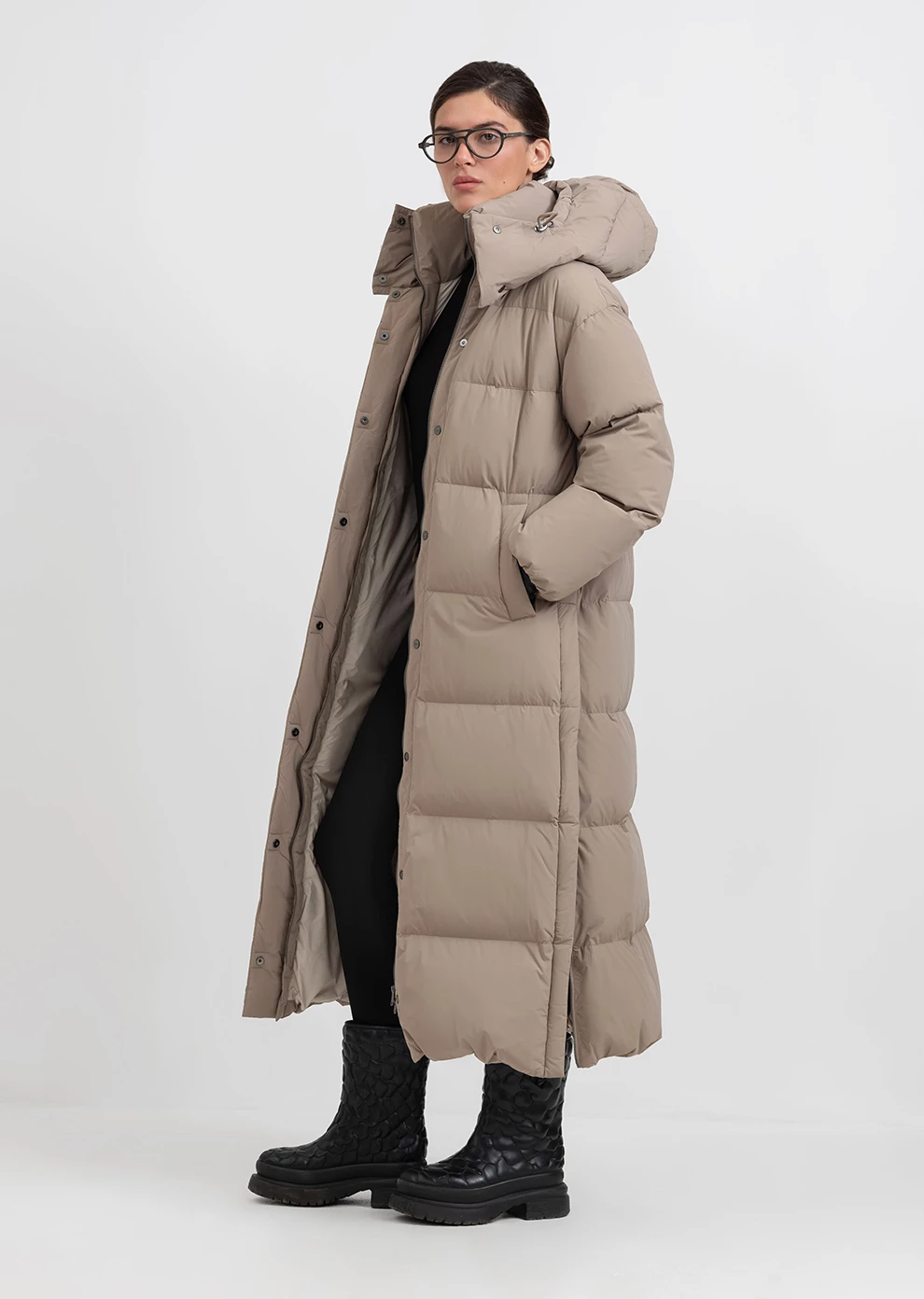 Длинный пуховик с капюшоном (1297SW-1005-A505)