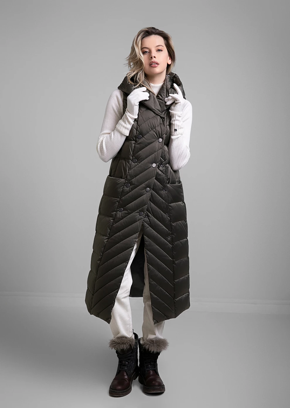 Длинный пуховый жилет (1115MW-0012-MM014)