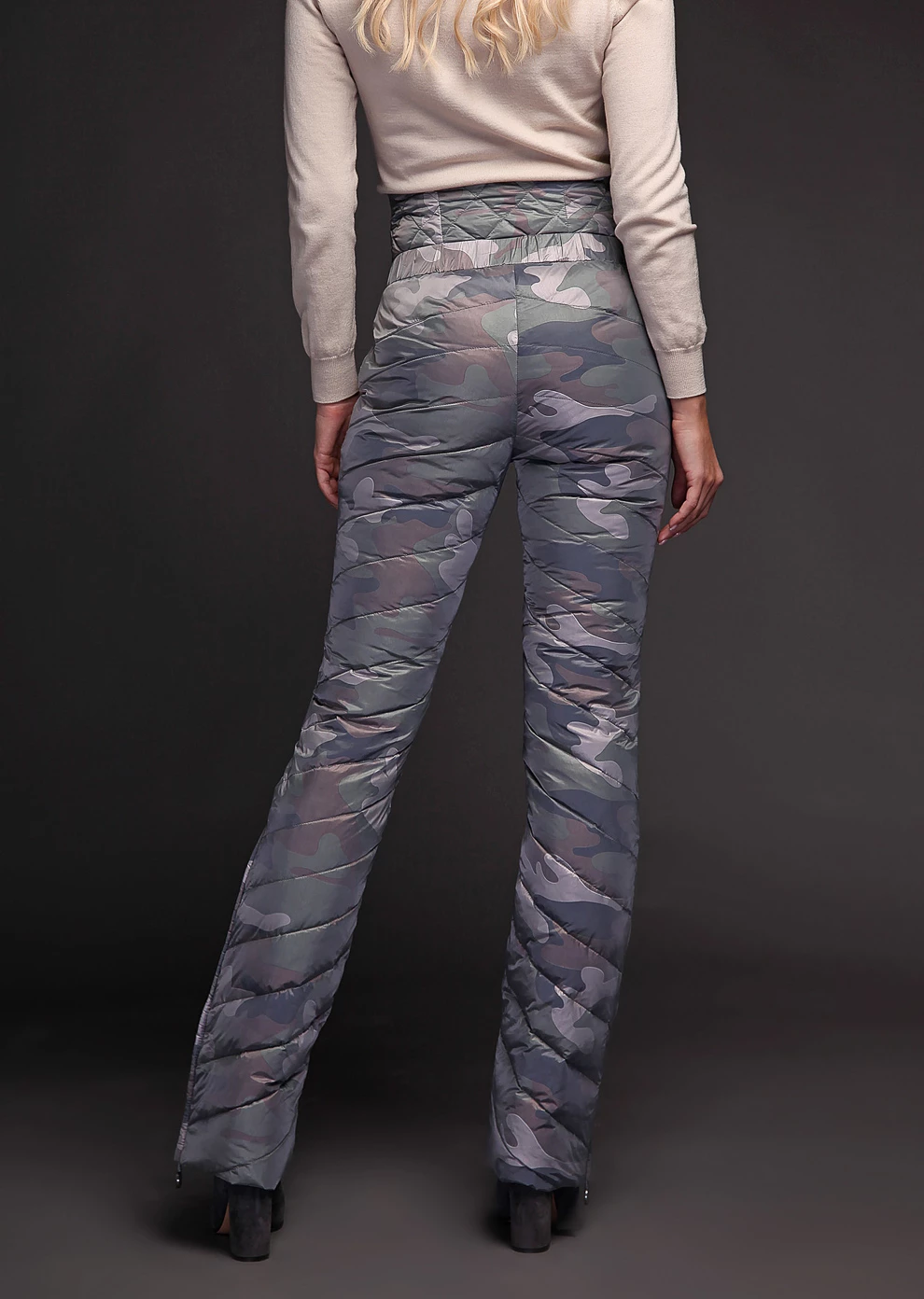 Пуховые брюки с завышенной талией (18W851-0022-G0131)