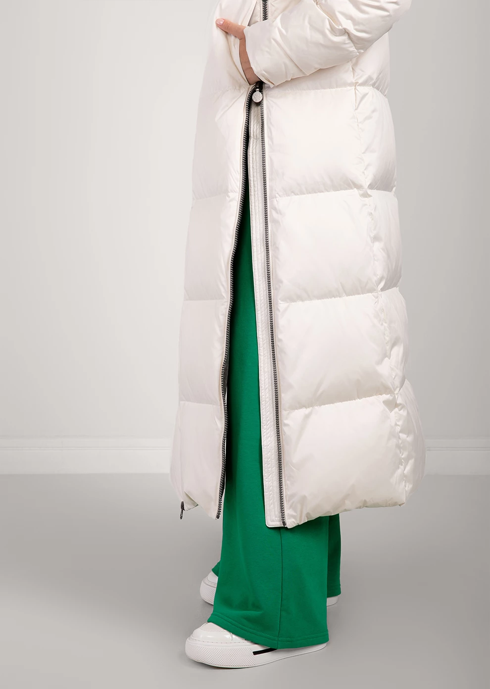 Длинный пуховик с капюшоном (1116OW-0012-OM001)