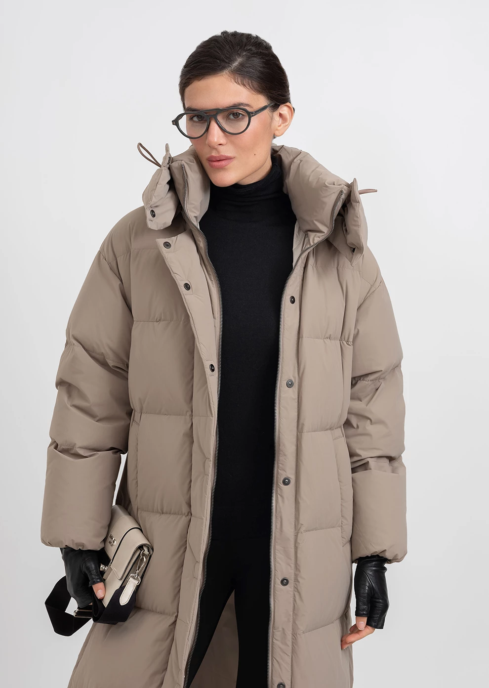 Длинный пуховик с капюшоном (1297SW-1005-A505)