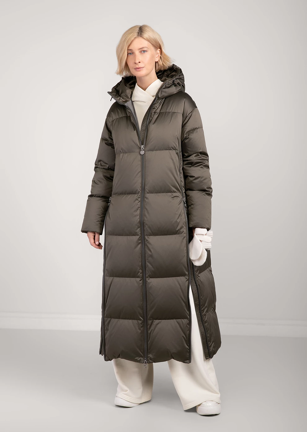 Длинный пуховик с капюшоном (1116OW-0012-OM014)