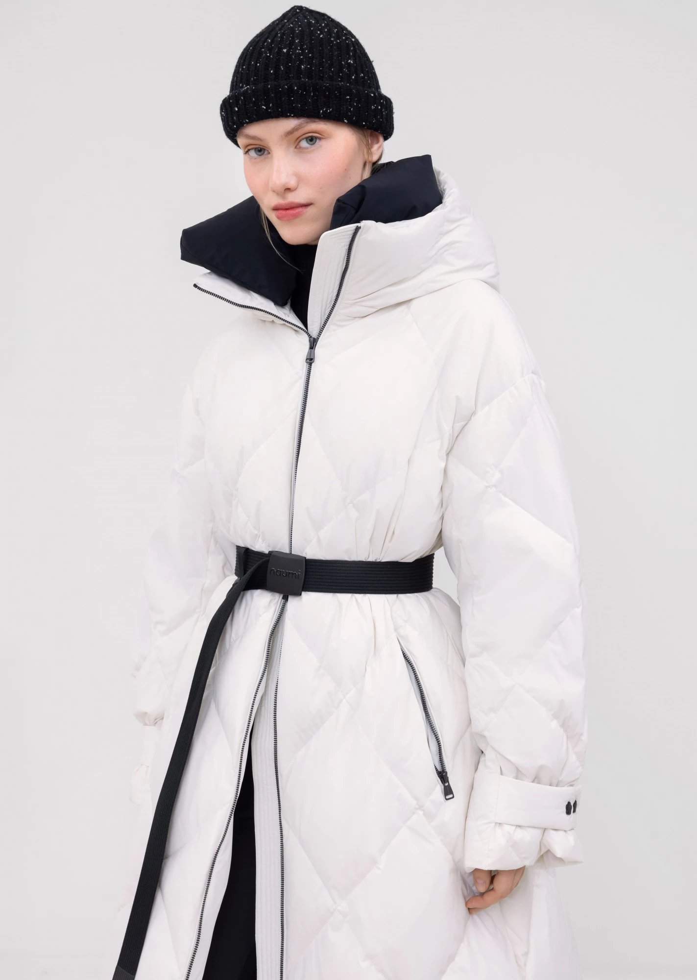 Пуховое пальто с поясом (1222SW-1005-A001)