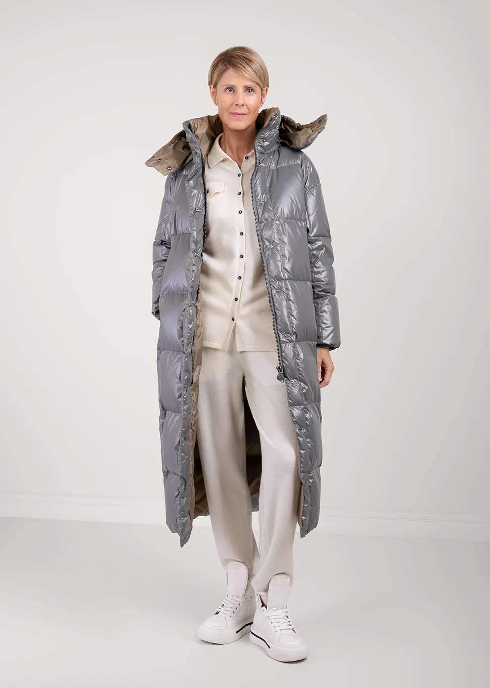 Длинный пуховик с капюшоном (1190MW-0022-MV026)