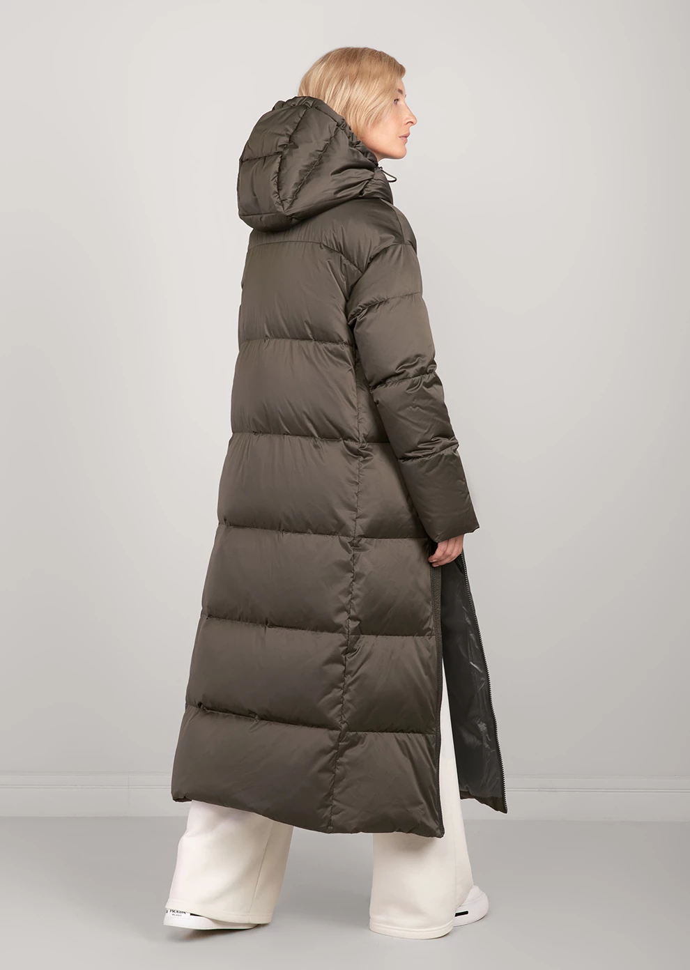 Длинный пуховик с капюшоном (1116OW-0012-OM014)