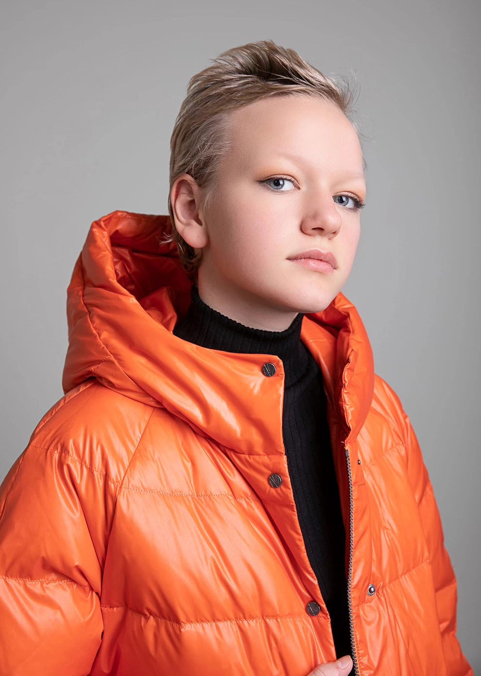 Длинный пуховик с капюшоном (1152MP-0022-MO167)