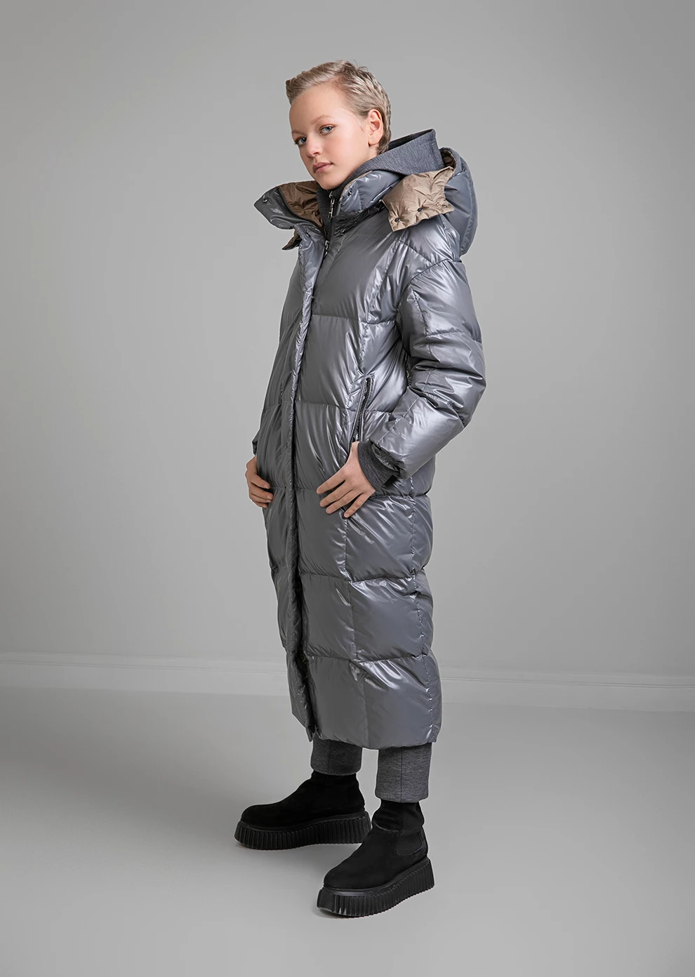 Длинный пуховик для девочек (1190MP-0022-MV026)