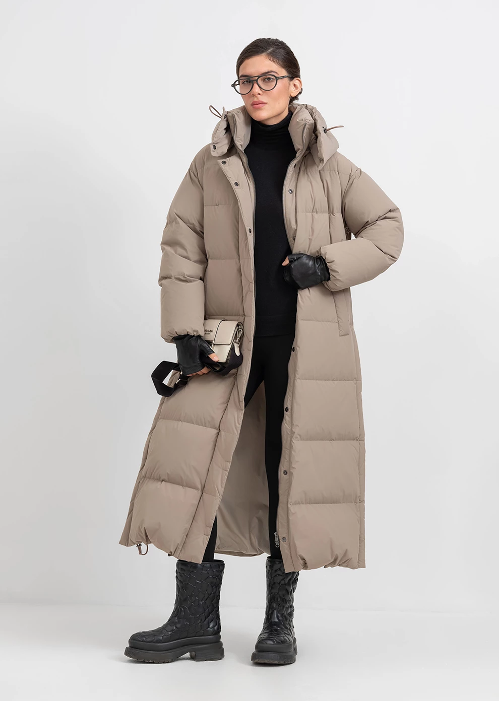 Длинный пуховик с капюшоном (1297SW-1005-A505)