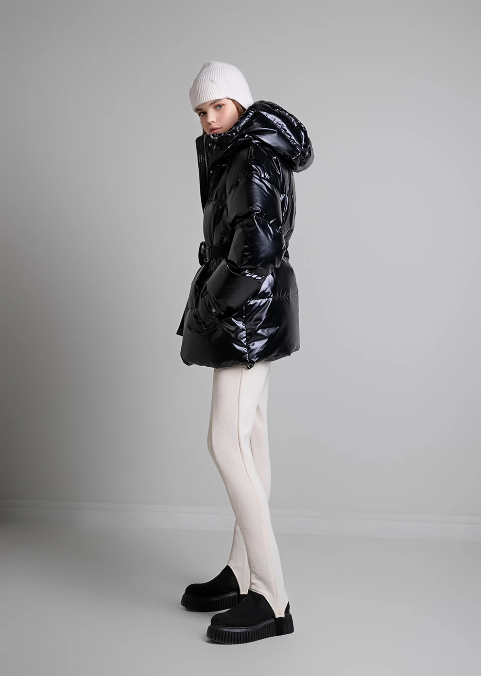 Короткий пуховик с капюшоном (1746MW-0022-MV002)