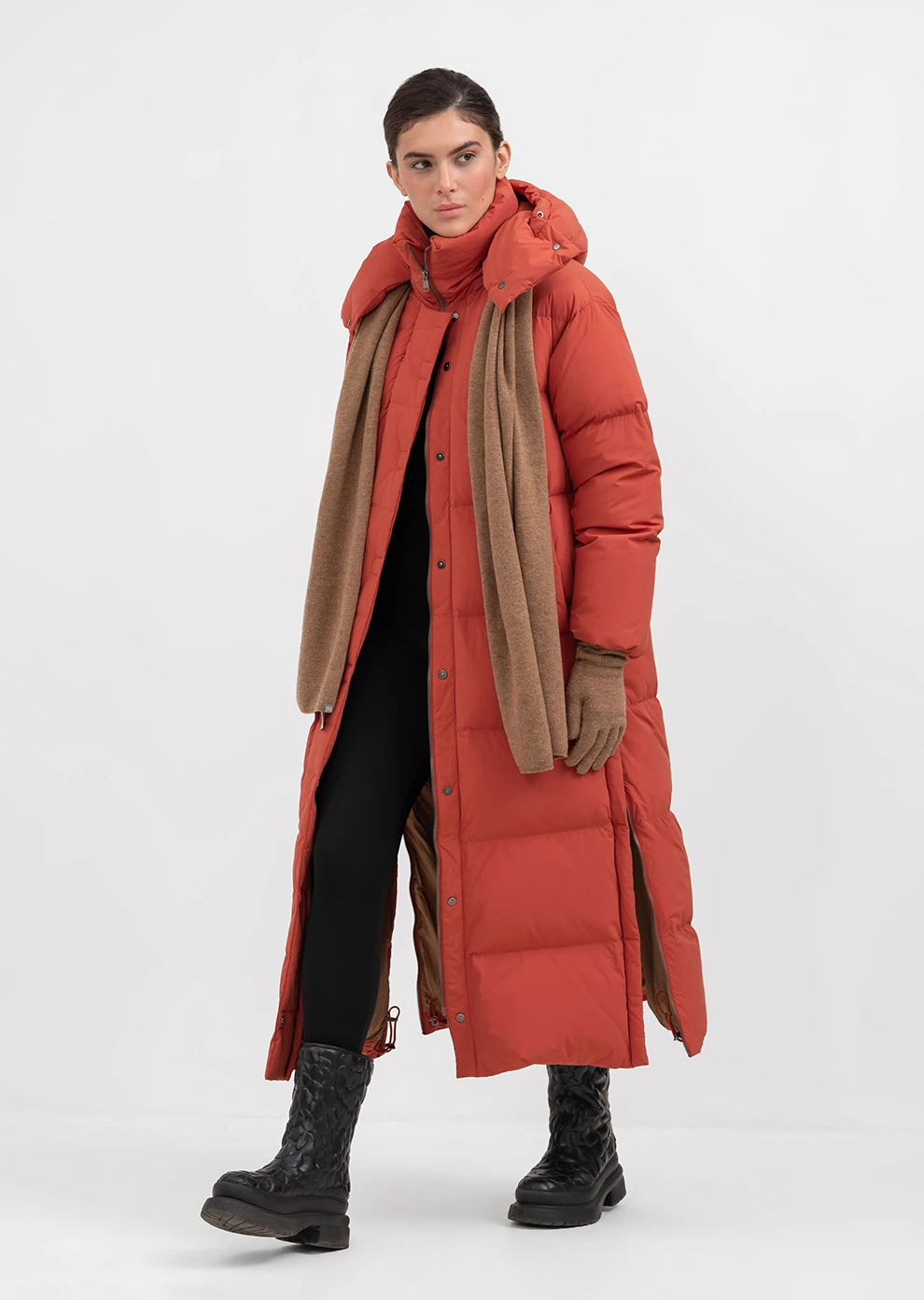 Длинный пуховик с капюшоном (1297SW-1005-A306)