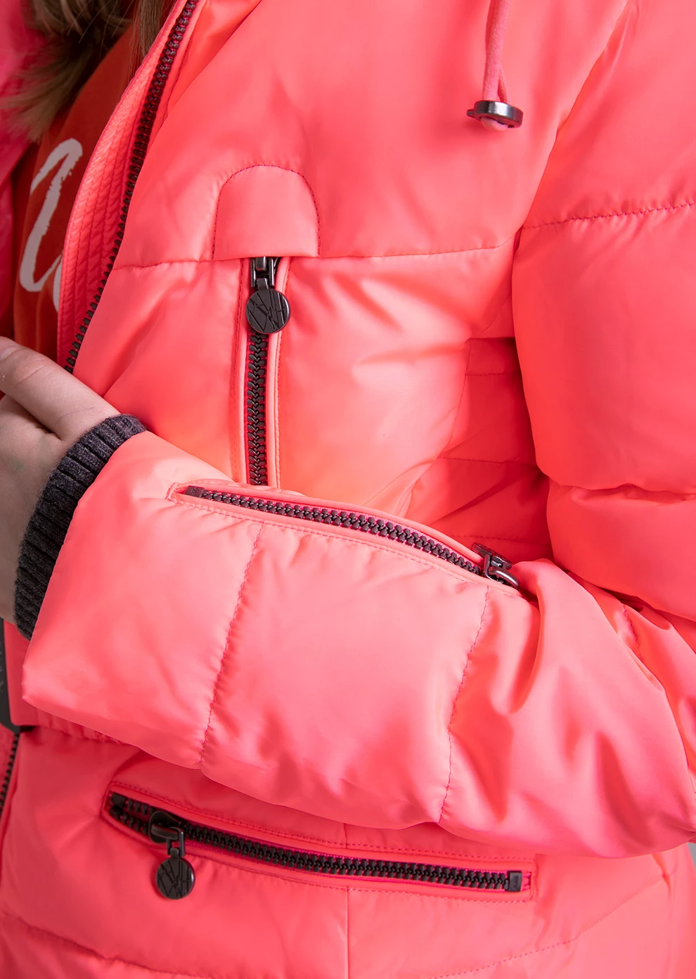 Короткий пуховик с капюшоном (1821MP-0011-MI163)