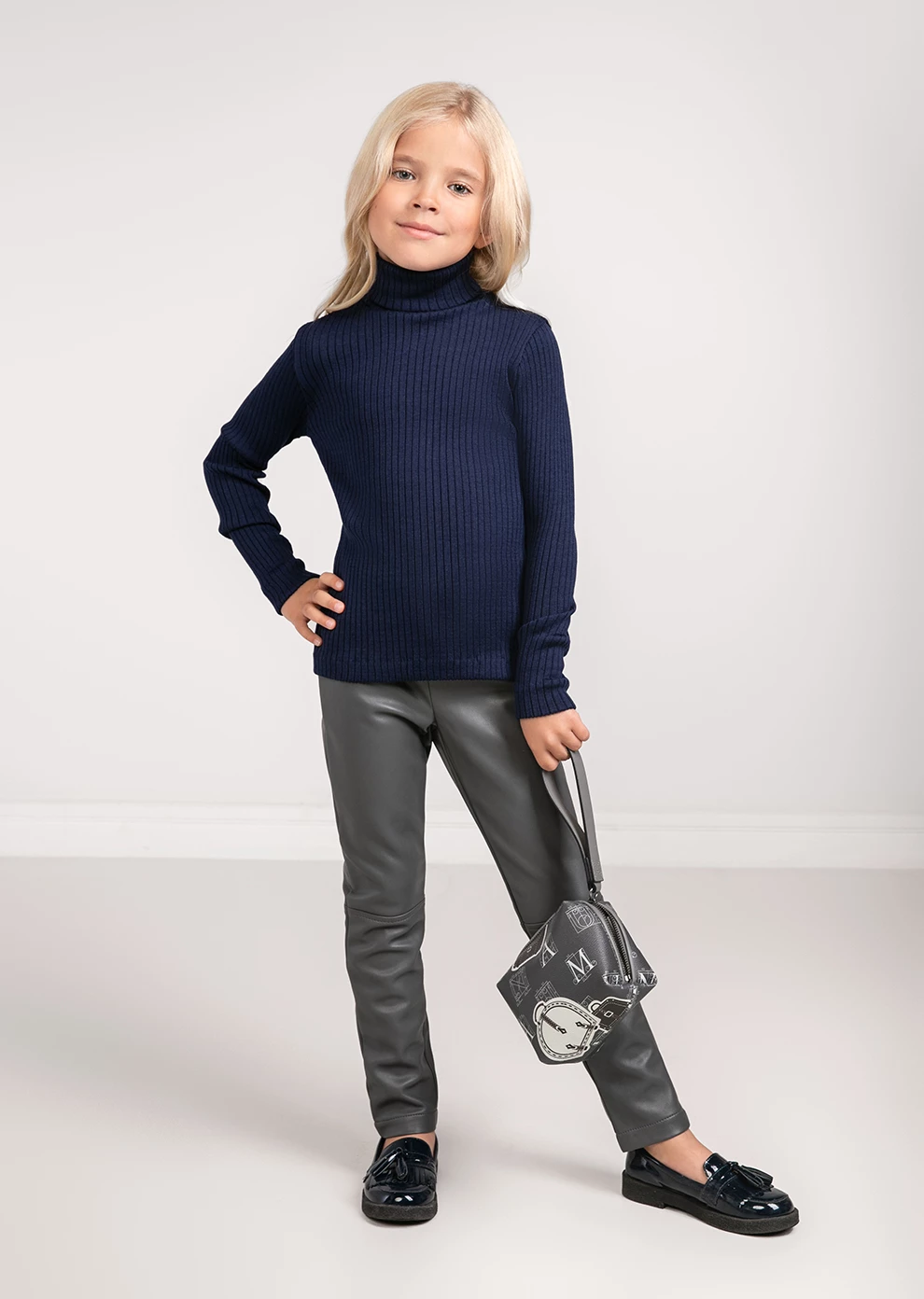 Детская водолазка из шерсти и шелка (19W642-0000-IE025)