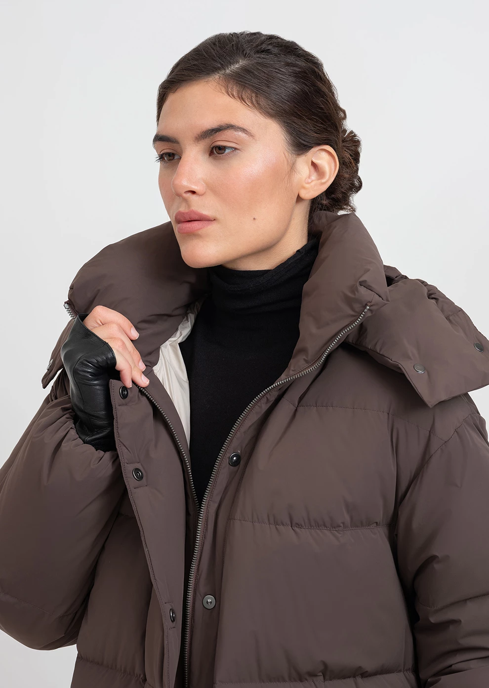 Длинный пуховик с капюшоном (1297SW-1005-A504)