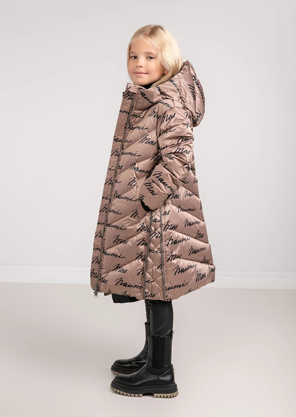 Пуховик с капюшоном для девочек (1107MP-0012-MM230)