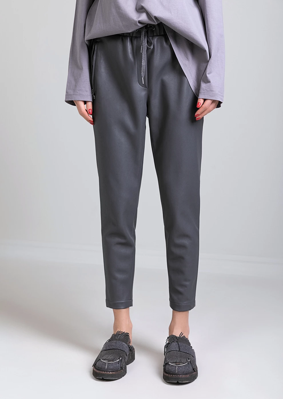 Джоггеры из эко-кожи (7103KW-0050-KK026)