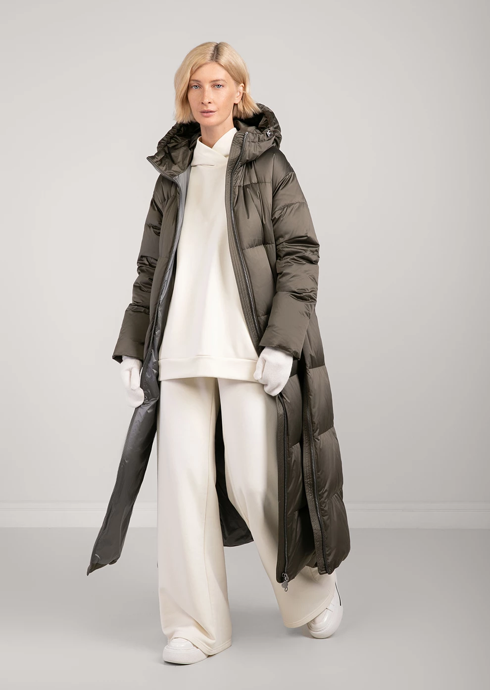 Длинный пуховик с капюшоном (1116OW-0012-OM014)