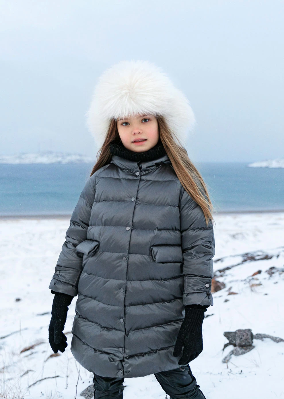 Длинный пуховик с капюшоном (1152MP-0022-MO026)