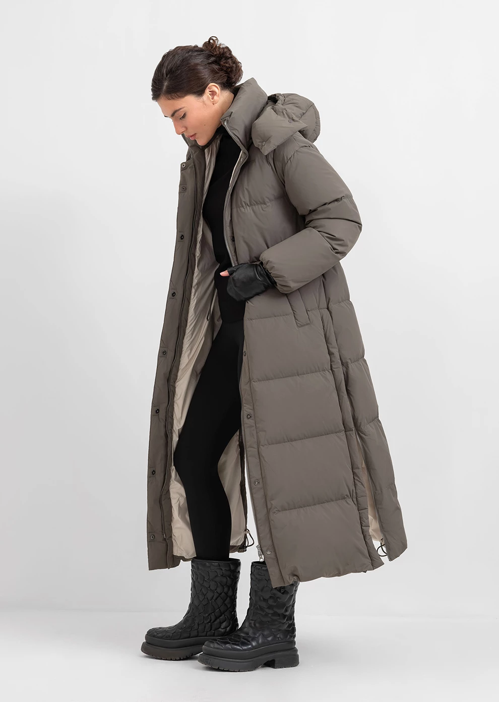 Длинный пуховик с капюшоном (1297SW-1005-A605)