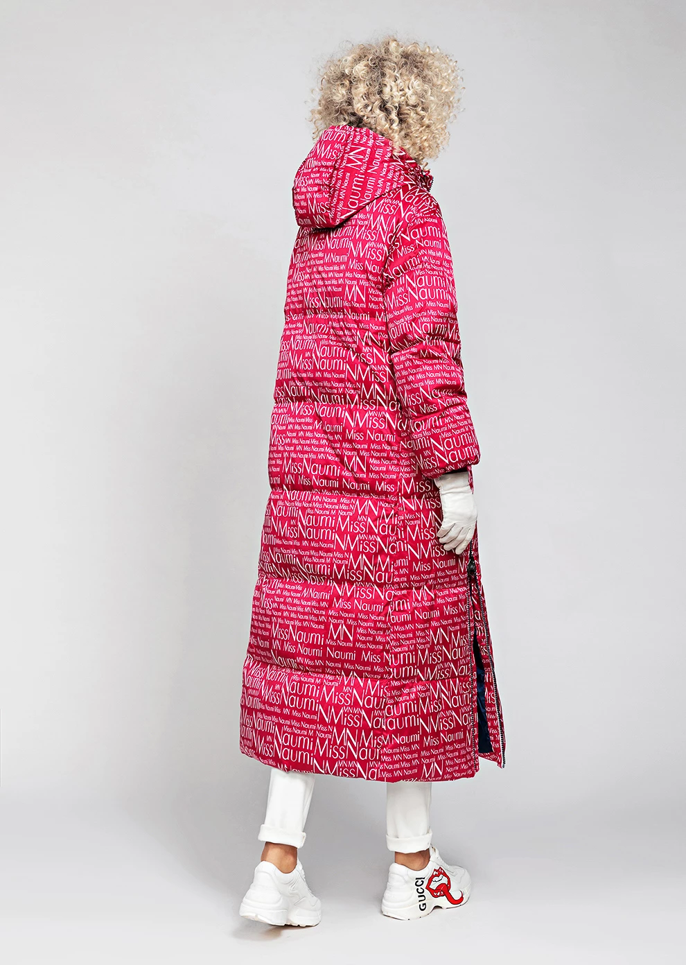 Длинное пуховое пальто с боковыми молниями (19W116-0011-IM113)