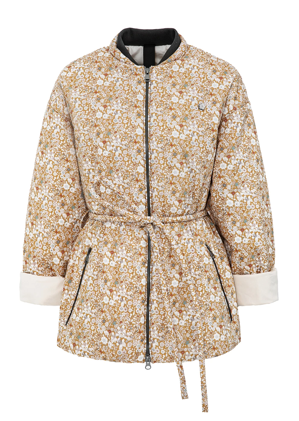 Укороченная утепленная куртка с поясом (1273TW-2019-F510)