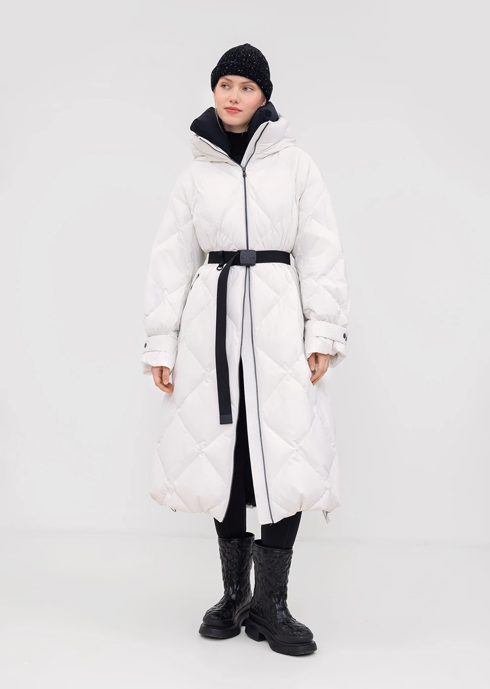 Пуховое пальто с поясом (1222SW-1005-A001)