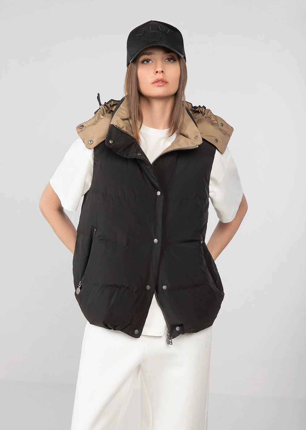 Короткий пуховый жилет (1194OW-0066-OY002)