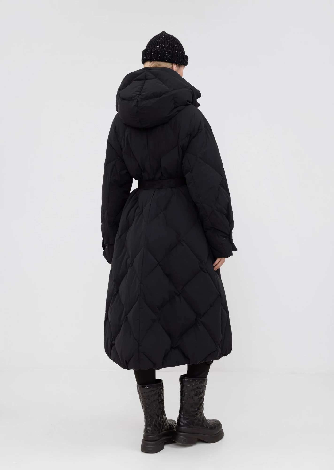 Пуховое пальто с поясом (1222SW-1005-A101)