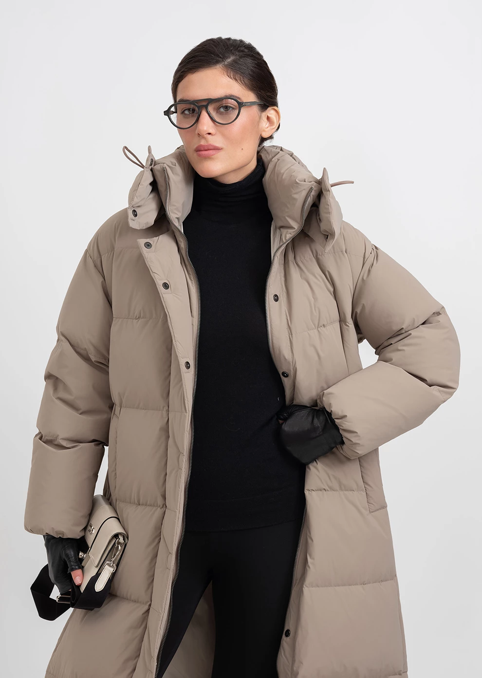 Длинный пуховик с капюшоном (1297SW-1005-A505)