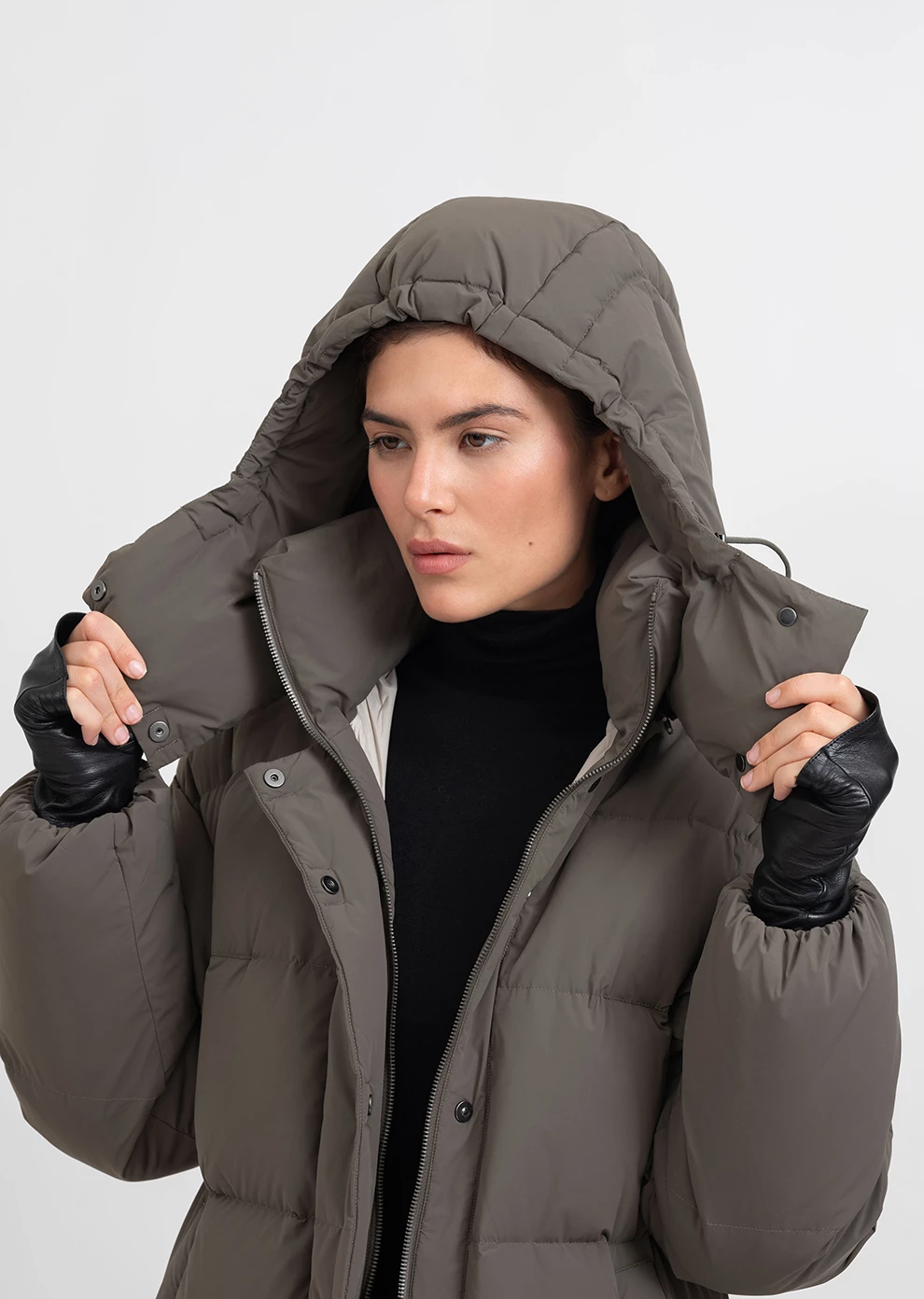 Длинный пуховик с капюшоном (1297SW-1005-A605)