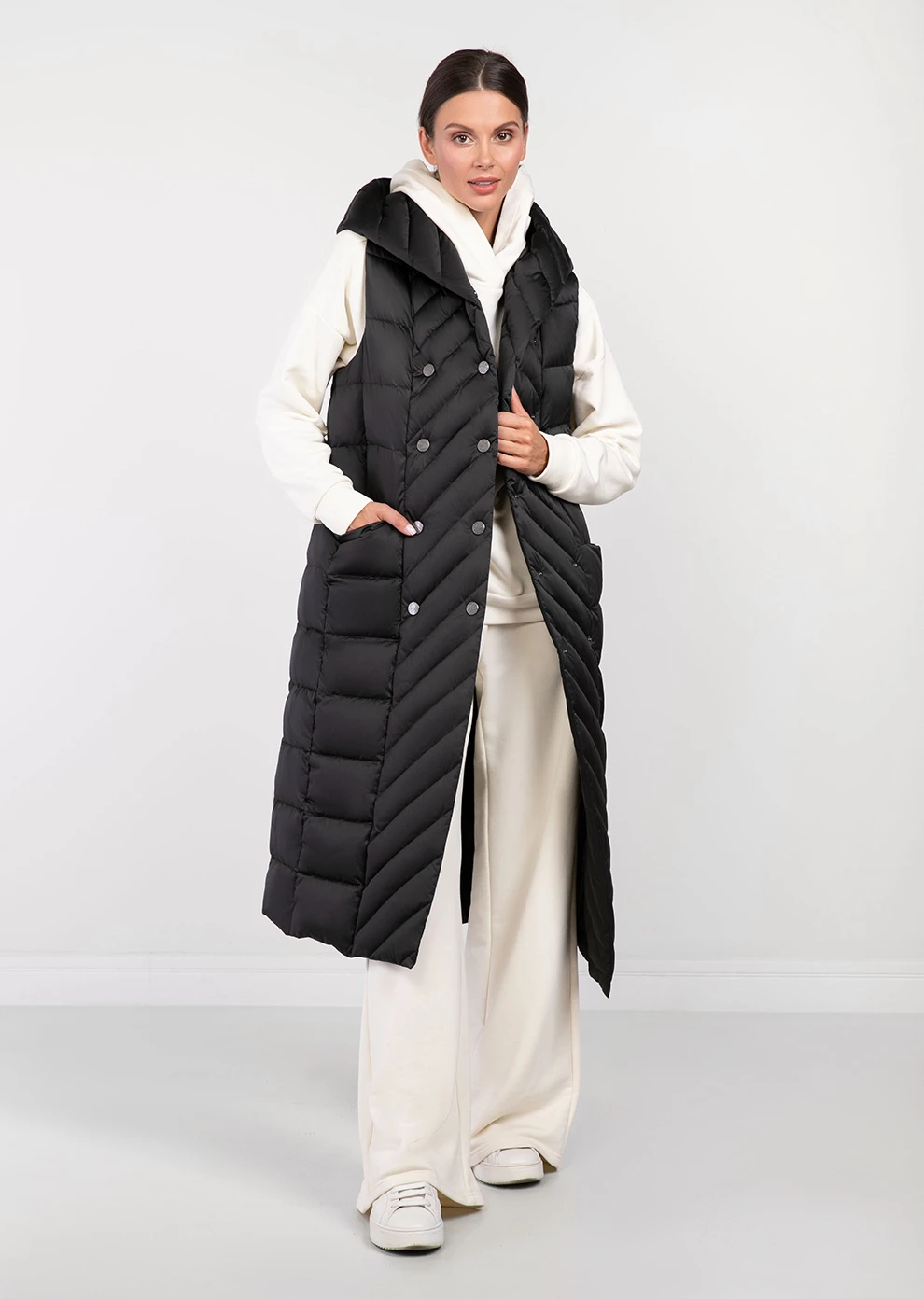 Длинный пуховый жилет (1115MW-0012-MM002)