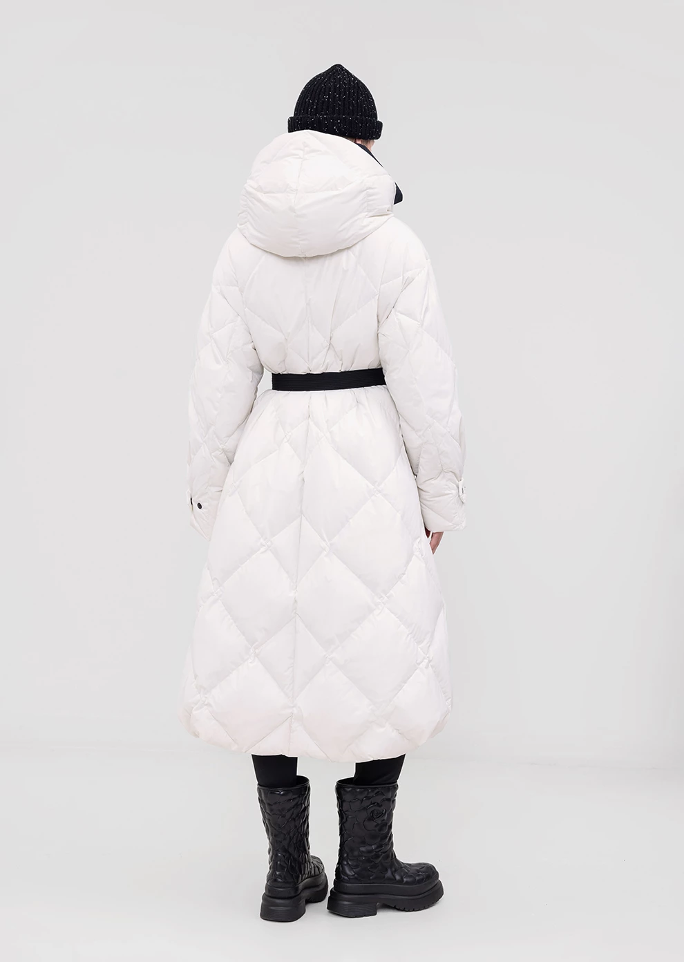Пуховое пальто с поясом (1222SW-1005-A001)