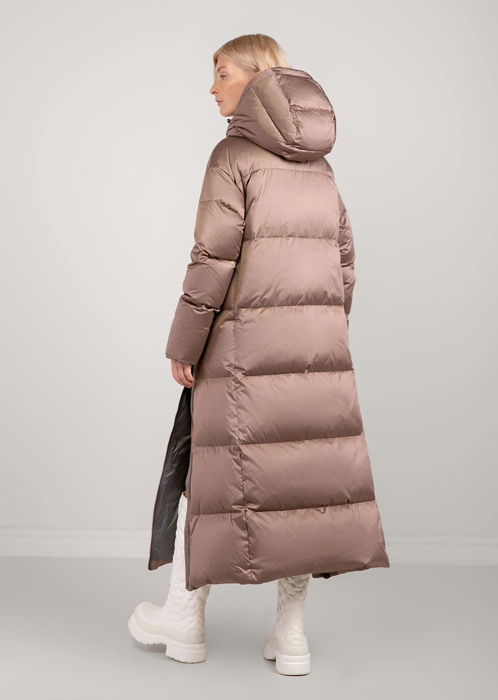 Длинный пуховик с капюшоном (1116OW-0012-OM044)