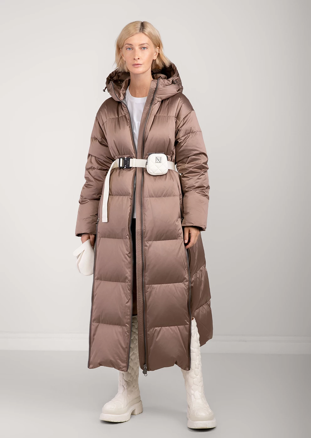 Длинный пуховик с капюшоном (1116OW-0012-OM044)