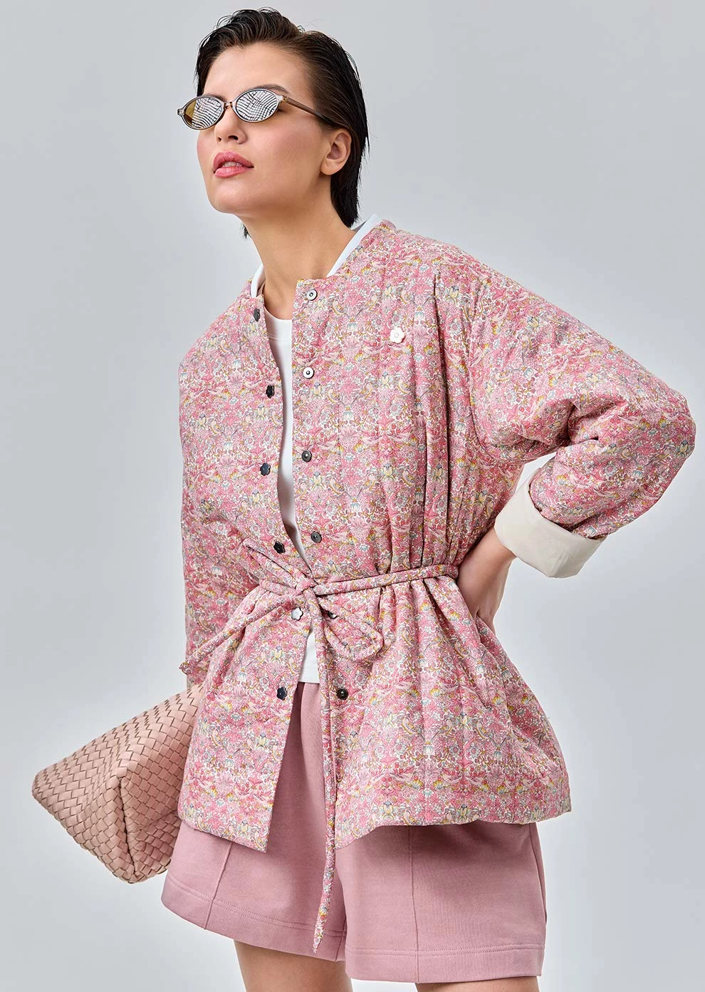 Утепленный пиджак с поясом (1186TW-2017-F315)