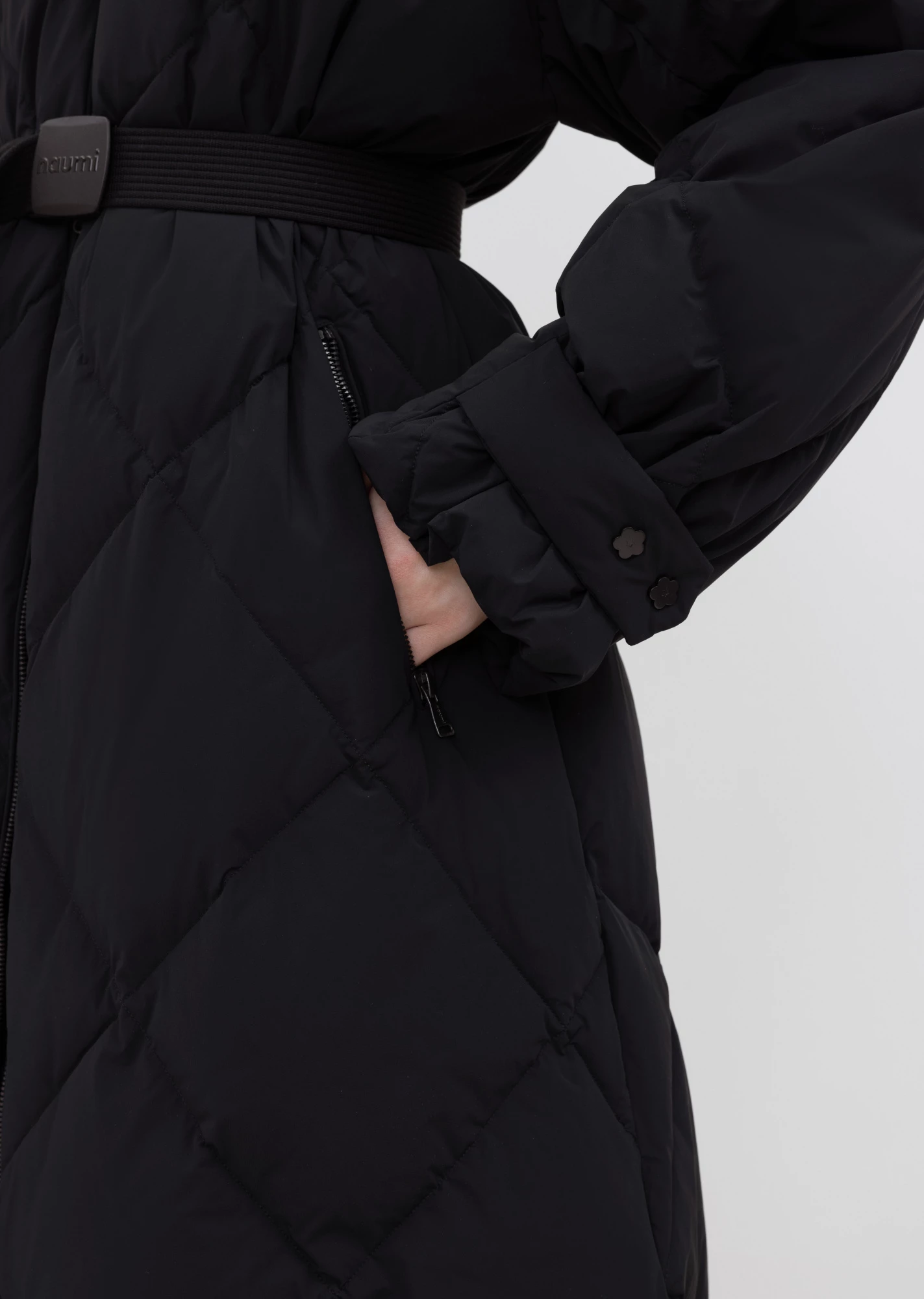 Пуховое пальто с поясом (1222SW-1005-A101)